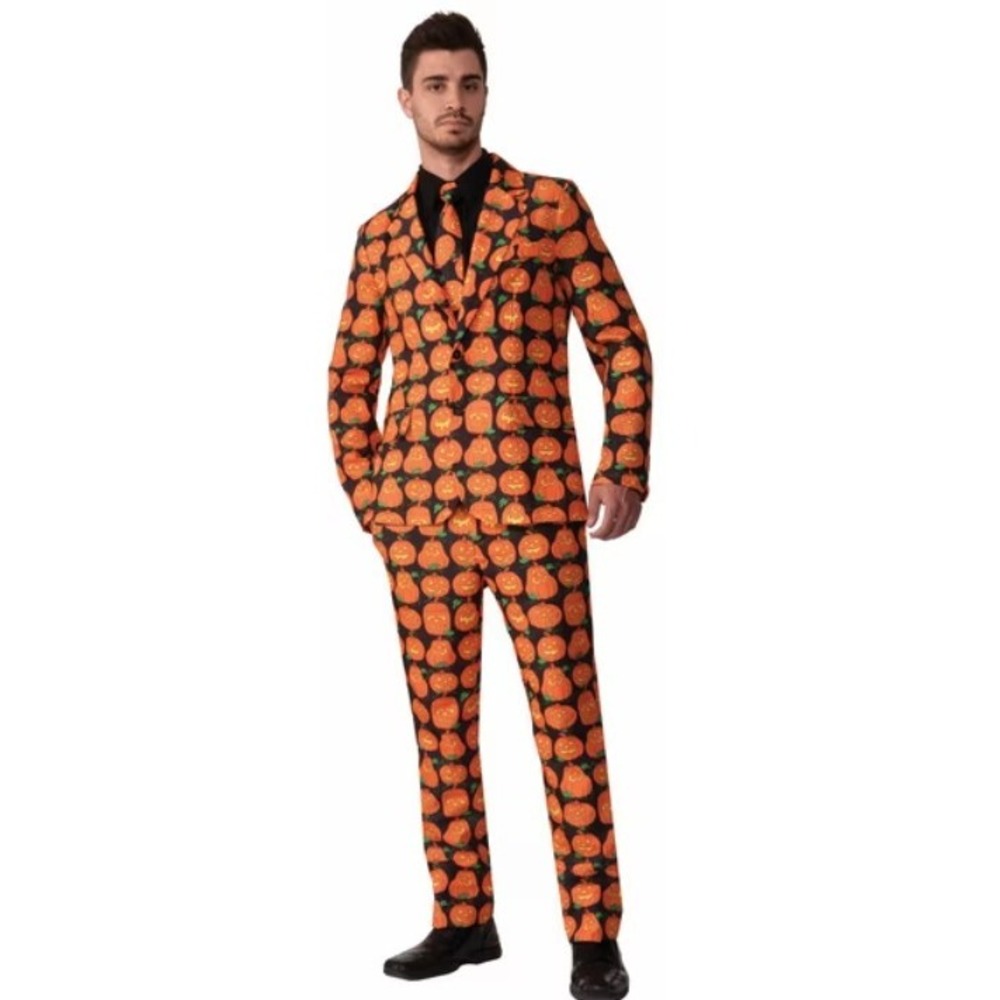 Spirit Halloween Pumpkin Suit & Tie Adult Costume - Size 50 - 52